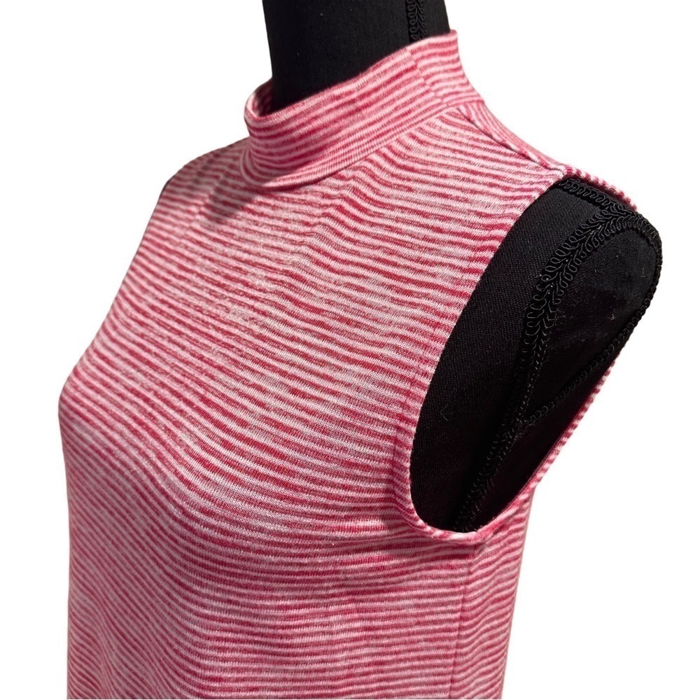 Banana Republic Mock Neck  Tank Size M Red White Stripes - Picture 8 of 15